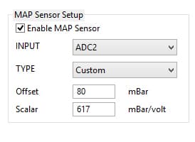 Select and Enable your MAP sensor